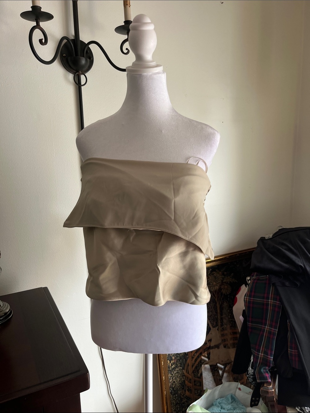 Zara Beige Strapless Layered Camisole